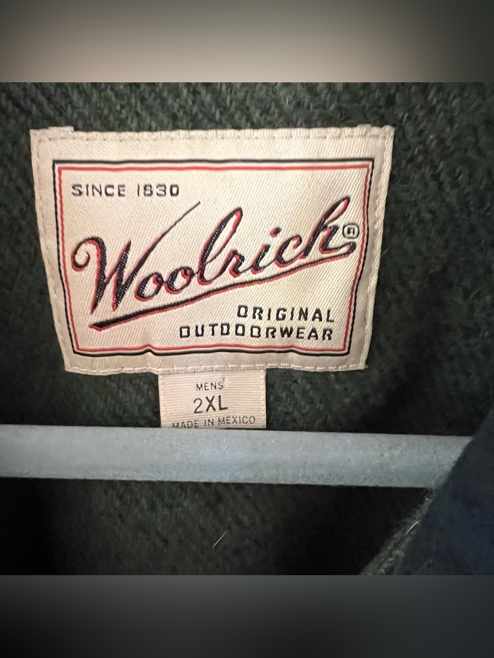 WOOLRICH Vintage Mens Chore Coat Shacket Army Green Wool Sz XXL 2X - Picture 7 of 9